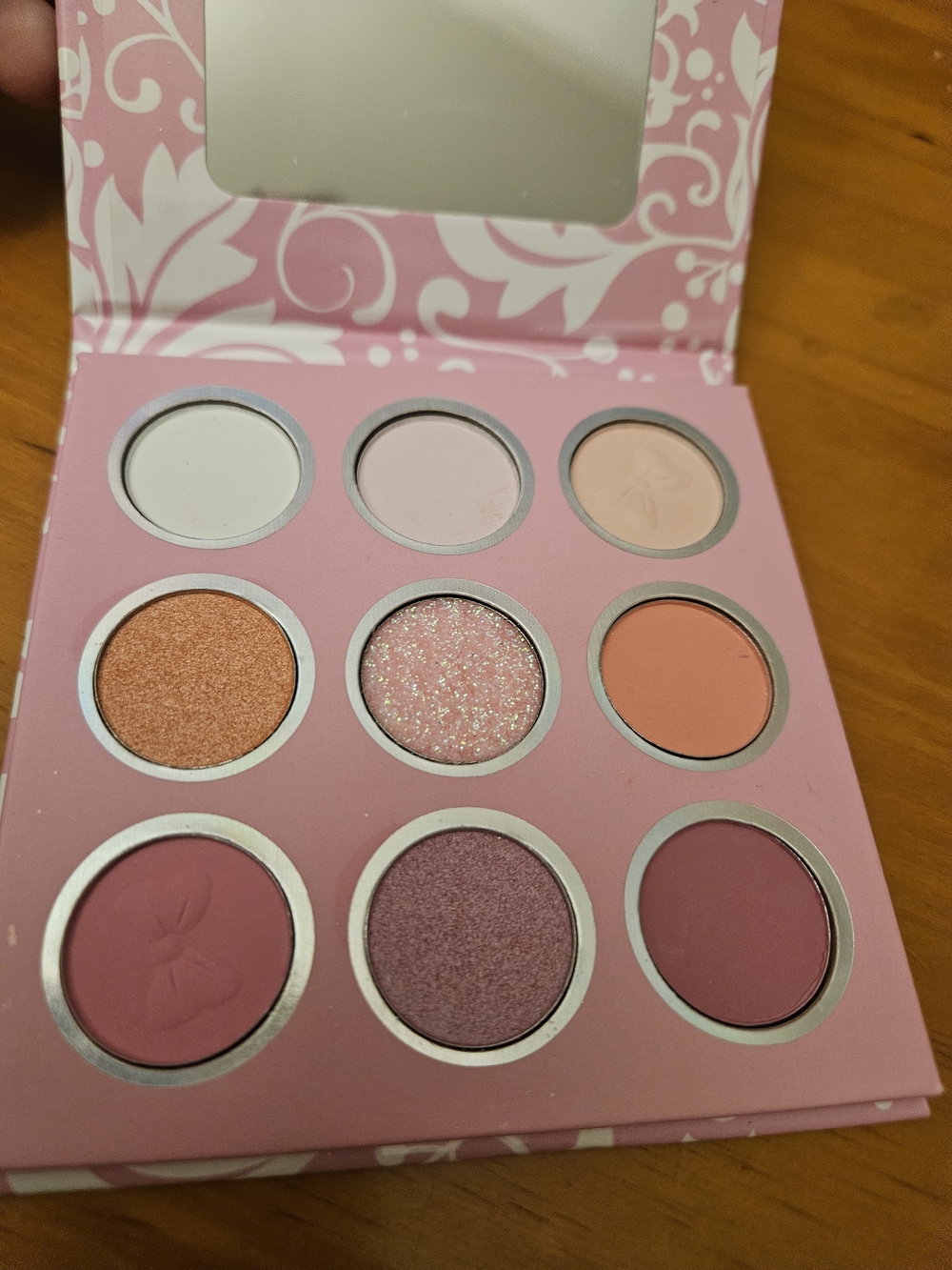 Kathy Kelly Lyla 9 Color Eyeshadow Palette Pink Mauve Shimmer Makeup